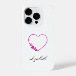 red heart shape withe background personalized  iPhone 14 pro  hülle