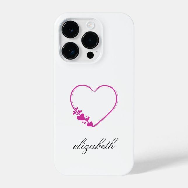 red heart shape withe background personalized  iPhone hülle (Rückseite)