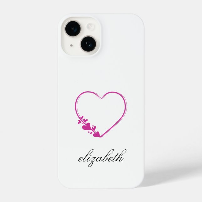 red heart shape withe background personalized  iPhone hülle (Rückseite)
