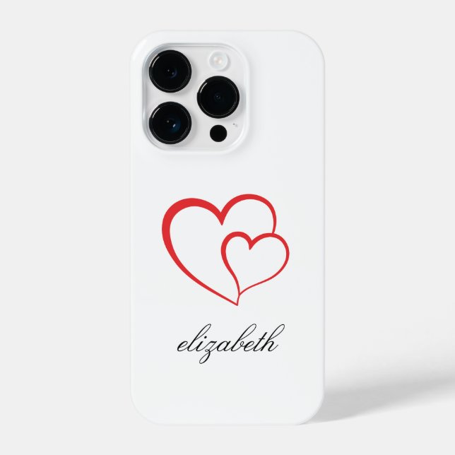 red heart shape withe background personalized  iPhone hülle (Rückseite)