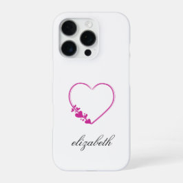 red heart shape withe background personalized  iPhone 16 pro hülle