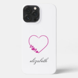 red heart shape withe background personalized  iPhone 13 pro max hülle