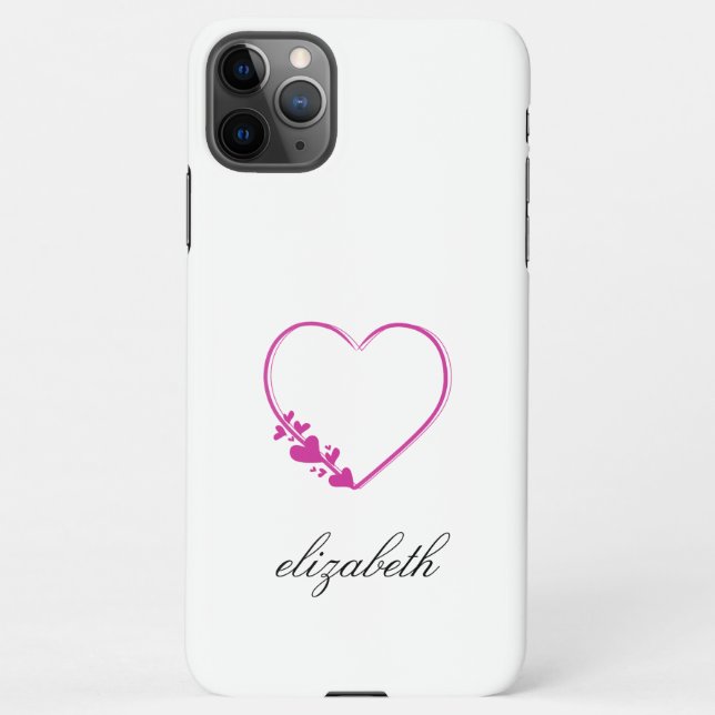red heart shape withe background personalized  iPhone hülle (Rückseite)