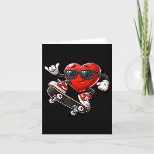 Red Heart Skateboarding Valentinstag Kleinkind Kin Karte