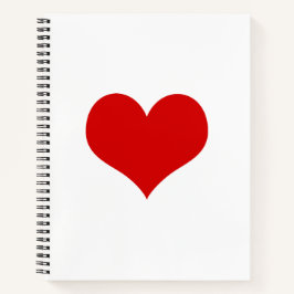 Red Heart Spiral Notebook Notizbuch