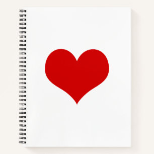 Red Heart Spiral Notebook Notizbuch
