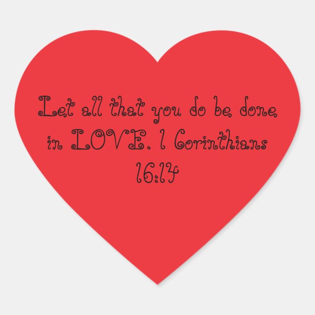 red heart stickers 1 corinthians 16:14 (Vorderseite)