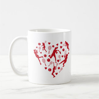 Red Heart Tennis Lover Kaffeetasse