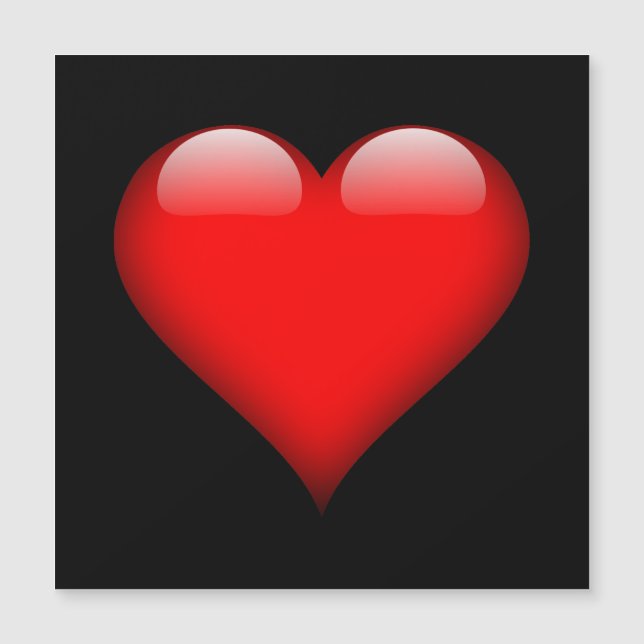 Red Heart Trendy Liebe Wedding Magnetkarte (Vorderseite)