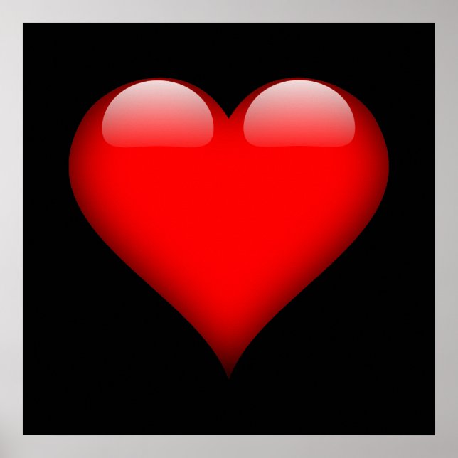 Red Heart Trendy Liebe Wedding Poster (Vorne)