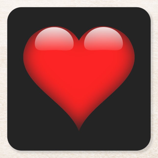 Red Heart Trendy Liebe Wedding Rechteckiger Pappuntersetzer (Vorderseite)