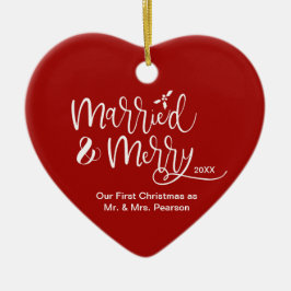 Red Heart Unser erstes Weihnachten Verheiratetes M Keramik Ornament