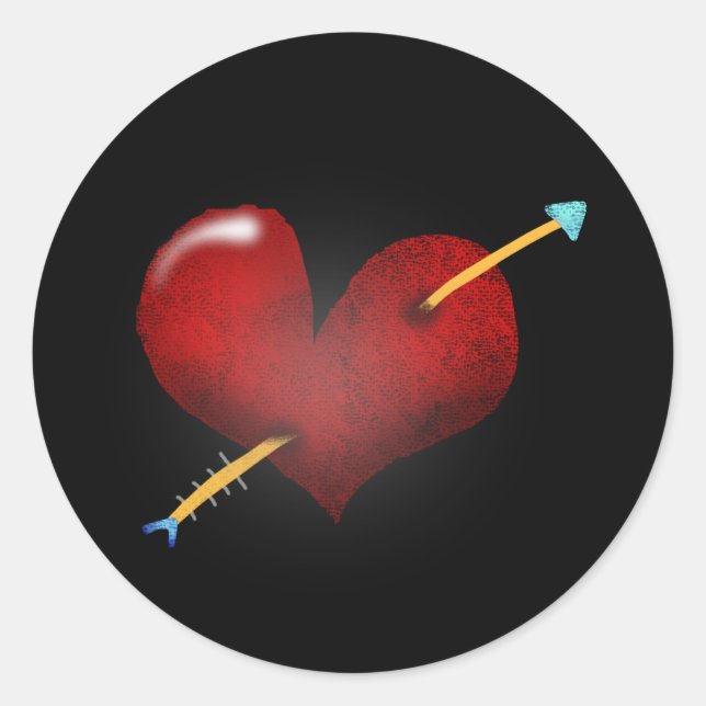Red Heart Wedding Runder Aufkleber (Vorderseite)