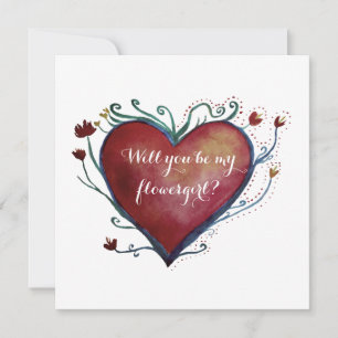 Red Heart, Werden Sie meine Blumenkarten sein? Einladung
