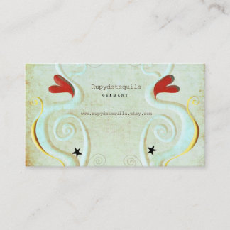 Red Heart Wirbel 3dimensional Business Card Visitenkarte