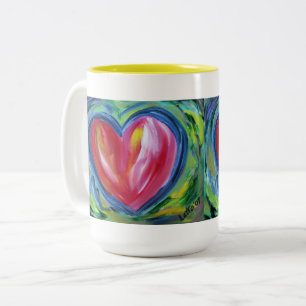 Red Heart with Hope Art Custom Coffee Cups Zweifarbige Tasse