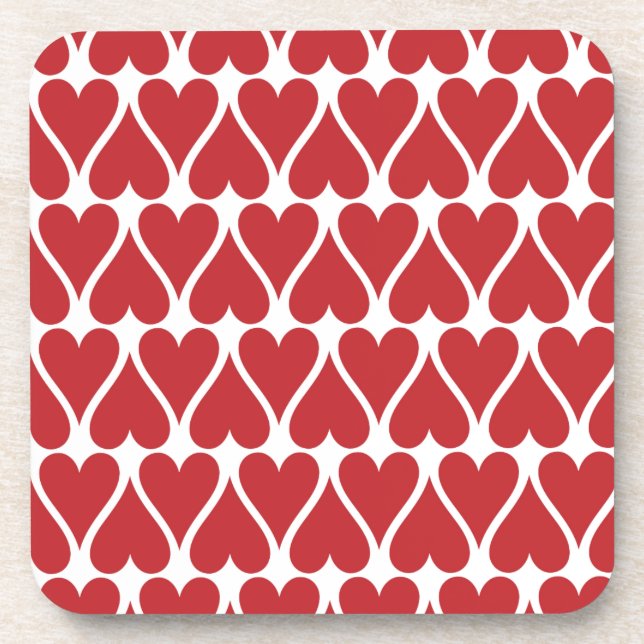 Red Hearts anpassen Getränkeuntersetzer (Vorderseite)