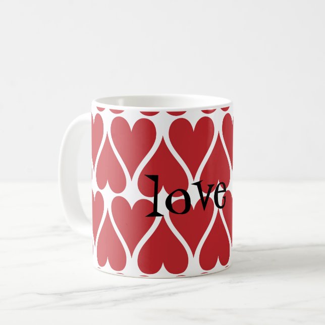 Red Hearts anpassen Kaffeetasse (Vorderseite Links)