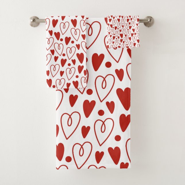 Red Hearts Badhandtuch Set (Insitu)
