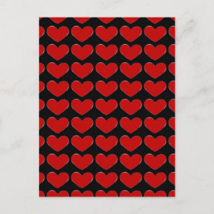 Red Hearts Black Background Liebe Wedding Postage Postkarte