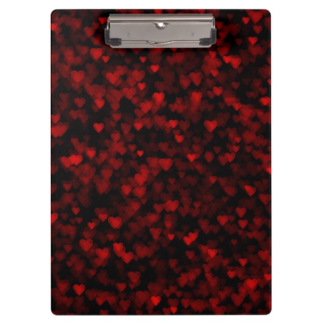 Red Hearts Blake Vision Dunkle schwarze romantisch Klemmbrett (Vorderseite)