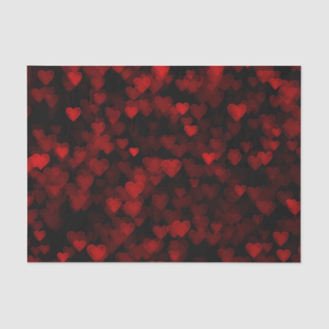 Red Hearts Blake Vision Dunkle schwarze romantisch Seidenpapier (Vorderseite)