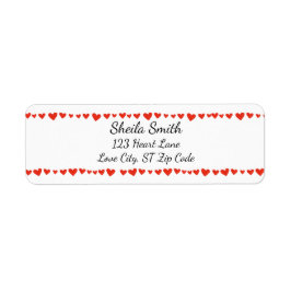 Red Hearts Border benutzerdefinierte Adressbezeich