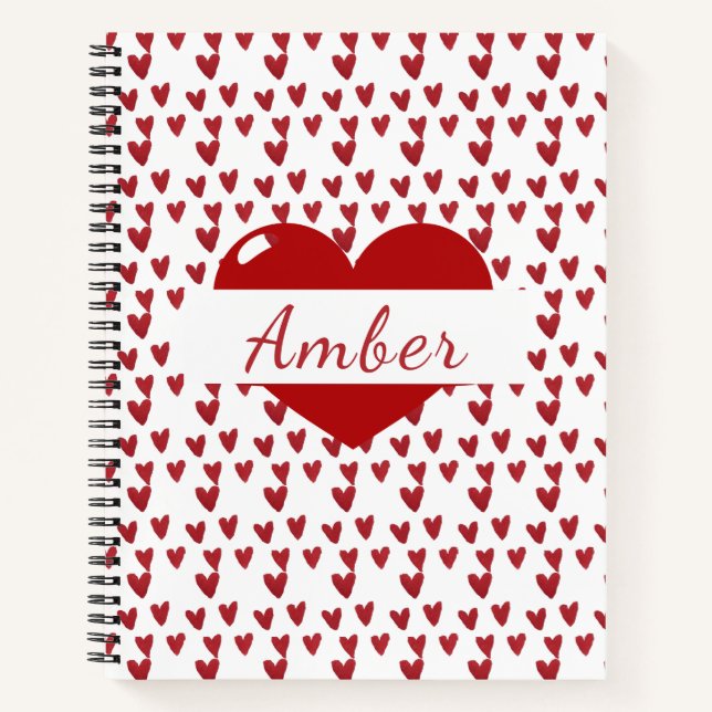 Red Hearts Bullet Journal Notizbuch (Vorderseite)