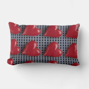 Red Hearts Candy Pattern Lendenkissen