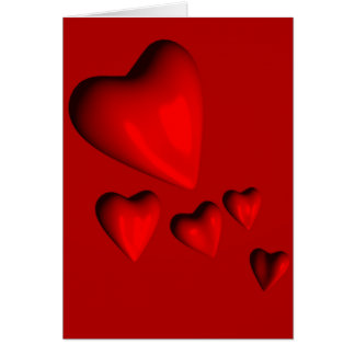 Red Hearts Card