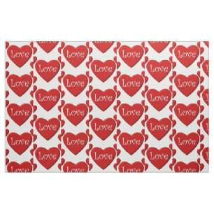 Red Hearts Fabric Stoff