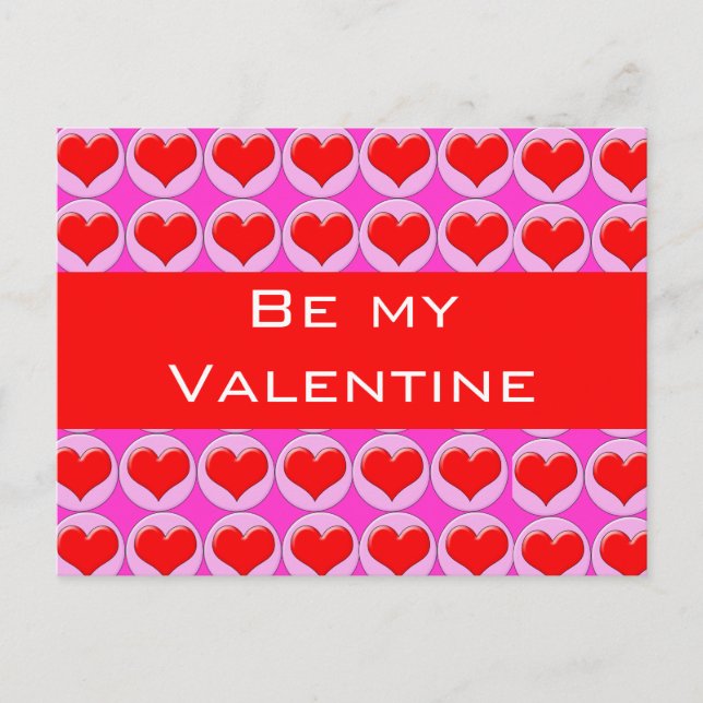 Red Hearts Feiertagspostkarte (Vorderseite)