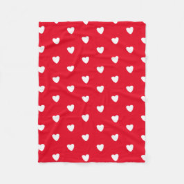 Red Hearts Fleece Blanket