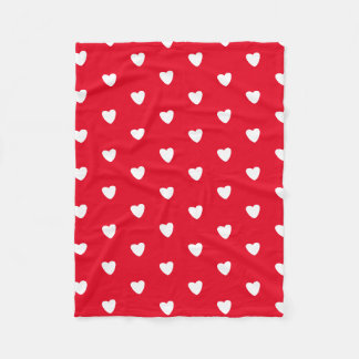 Red Hearts Fleece Blanket