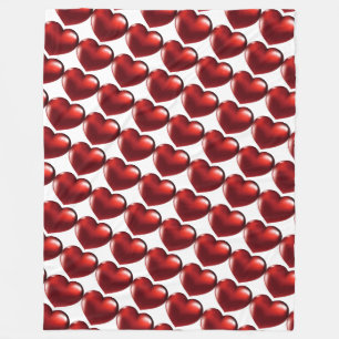 Red Hearts Fleecedecke