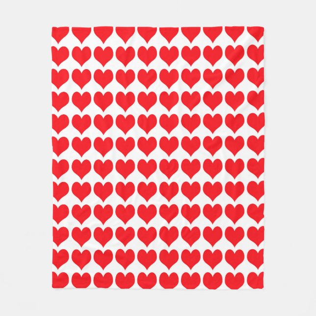Red Hearts Fleecedecke (Vorderseite)
