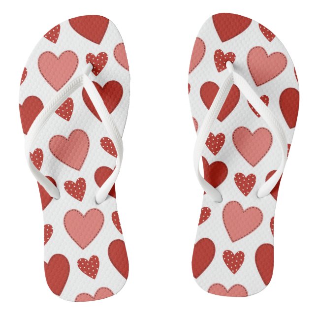 Red Hearts Flip Flops (Fußbett)