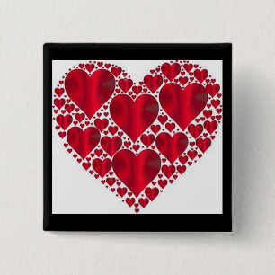 RED HEARTS FOR VALENTINE'S DAY BUTTON