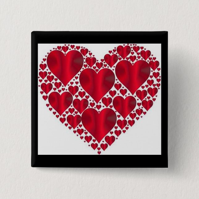 RED HEARTS FOR VALENTINE'S DAY BUTTON (Vorderseite)
