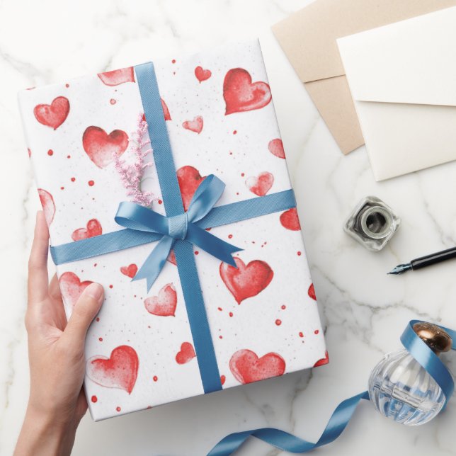 Red Hearts Geschenkpapier (Schenken)