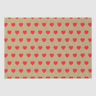 Red Hearts, Gold Glitzer Glitzern Seidenpapier