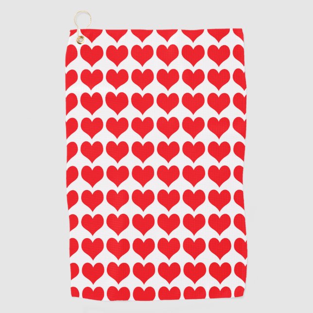 Red Hearts Golfhandtuch (Vorderseite)