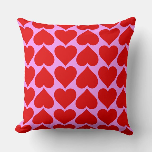 Red Hearts Gone Wild Kissen (Vorderseite)