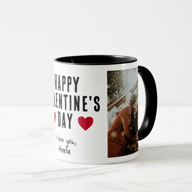 Red Hearts Happy Valentine's Day Boyfriend 2 Foto Tasse (VorderseiteRechts)