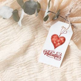 Red Hearts Happy Valentine's Day Geschenkanhänger