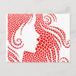Red Hearts Happy Valentine's Day Postkarte