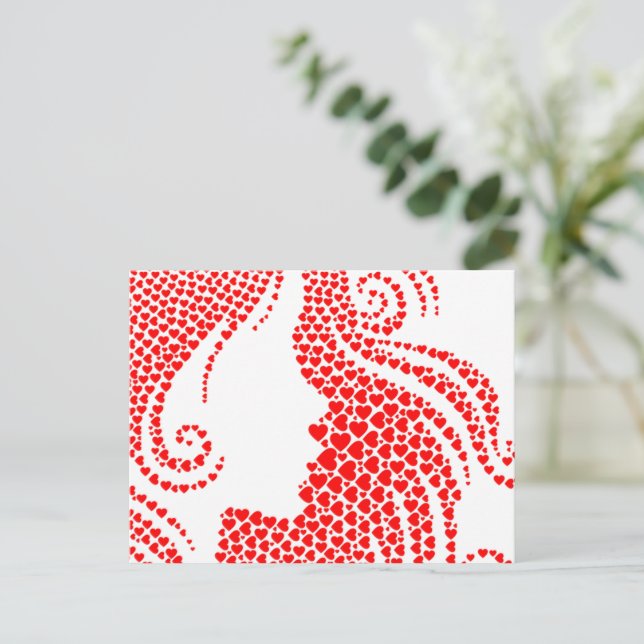 Red Hearts Happy Valentine's Day Postkarte (Stehend Vorderseite)