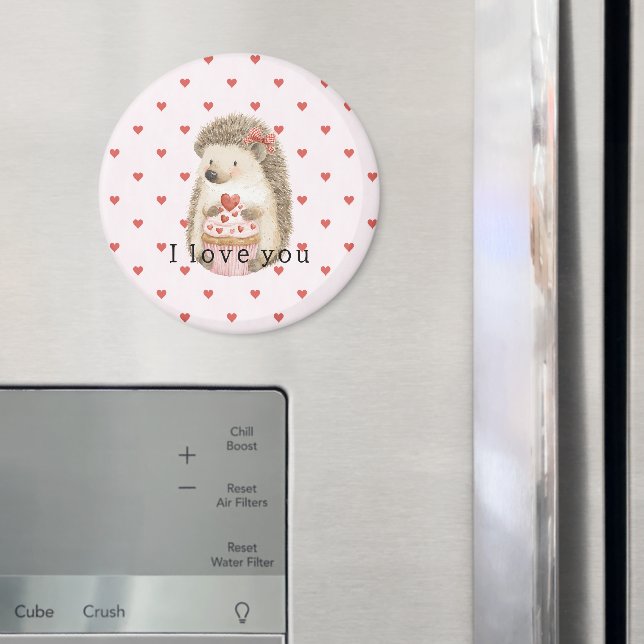 Red Hearts Hedgehog Love Magnet (In Situ (Kühlschrank))