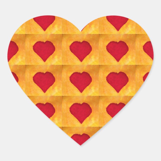 Red Hearts Herz-Aufkleber (Vorderseite)