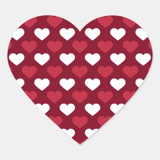 Red Hearts Herz-Aufkleber (Vorderseite)